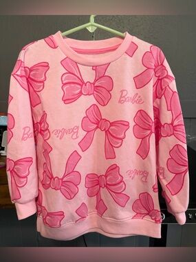 Barbie Pink Graphic Bow Pullover